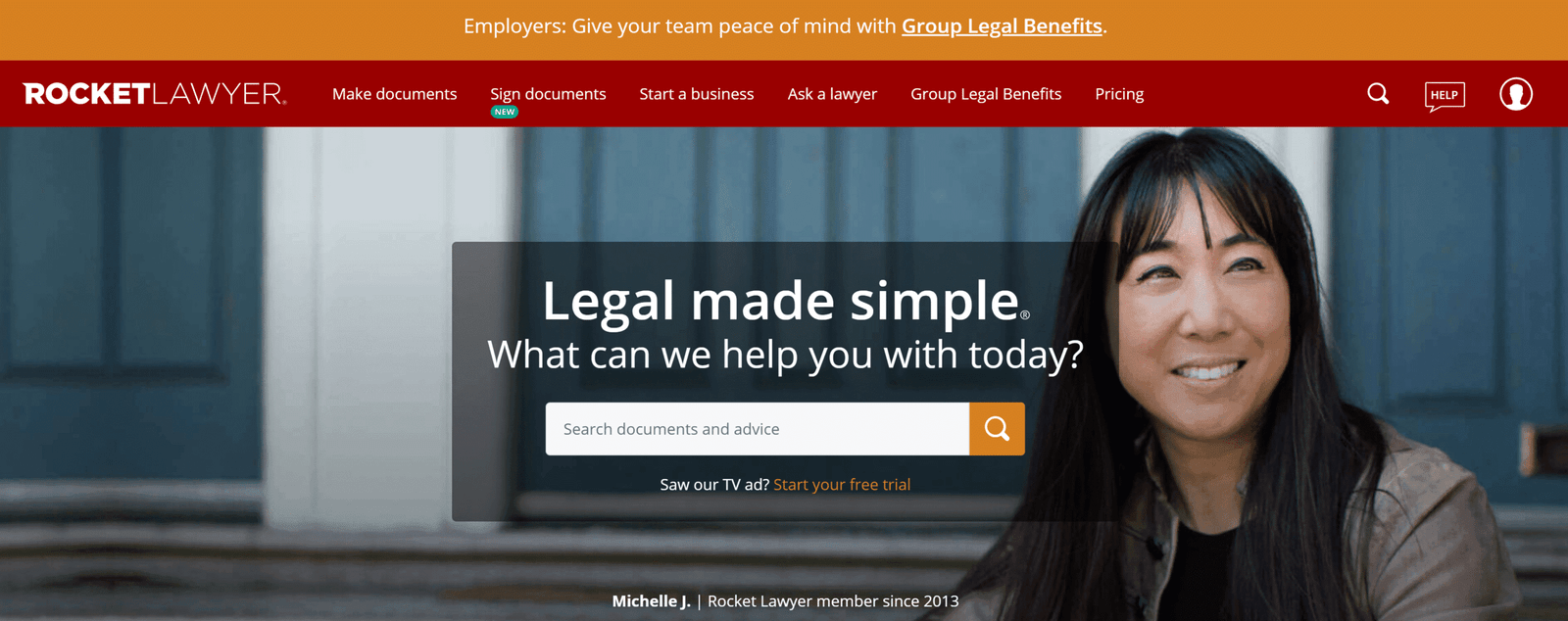 Rocket Lawyer, best registered agent service