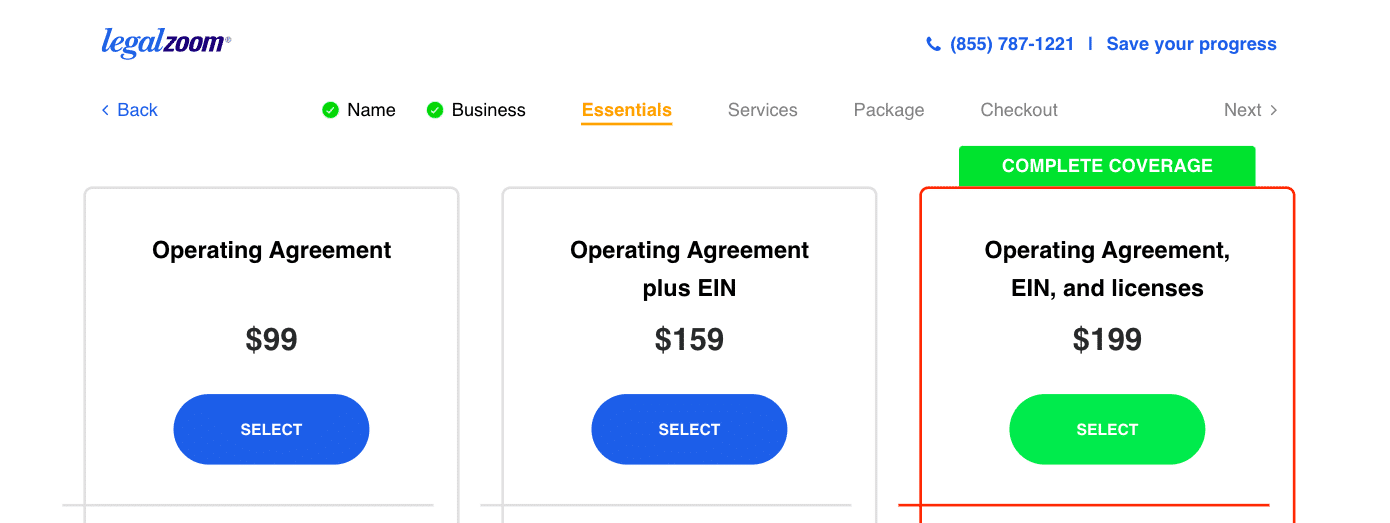 LegalZoom operating agreement price 2022