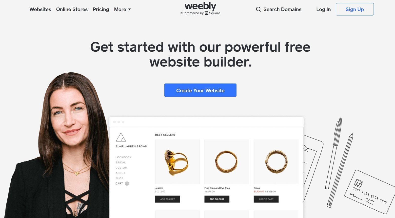 Weebly homepage, best ecommerce platforms