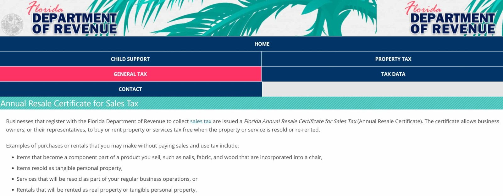 Florida Dept of Revenue Resale Certificates scaled