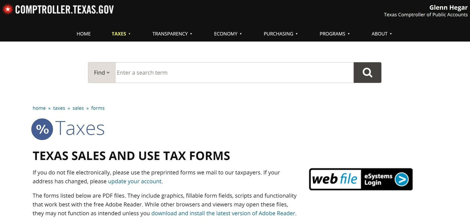 Texas Sales and Use Tax Forms