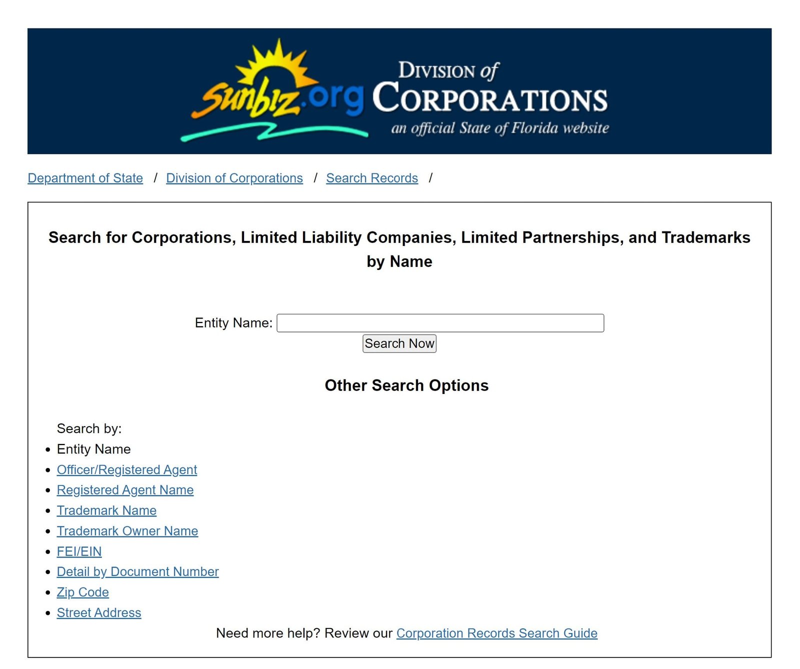 Florida Devisionof Corporations