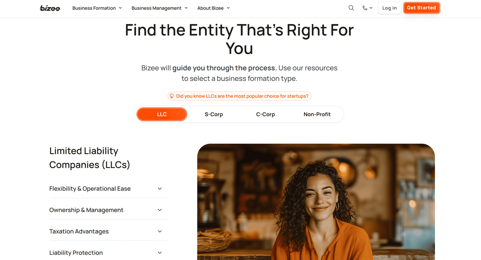 Bizee Home Page