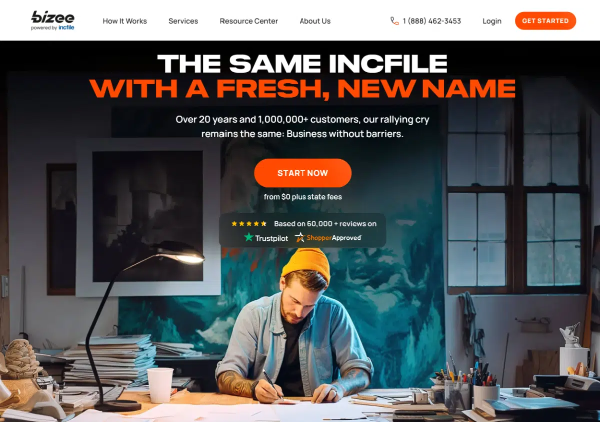 Bizee Homepage