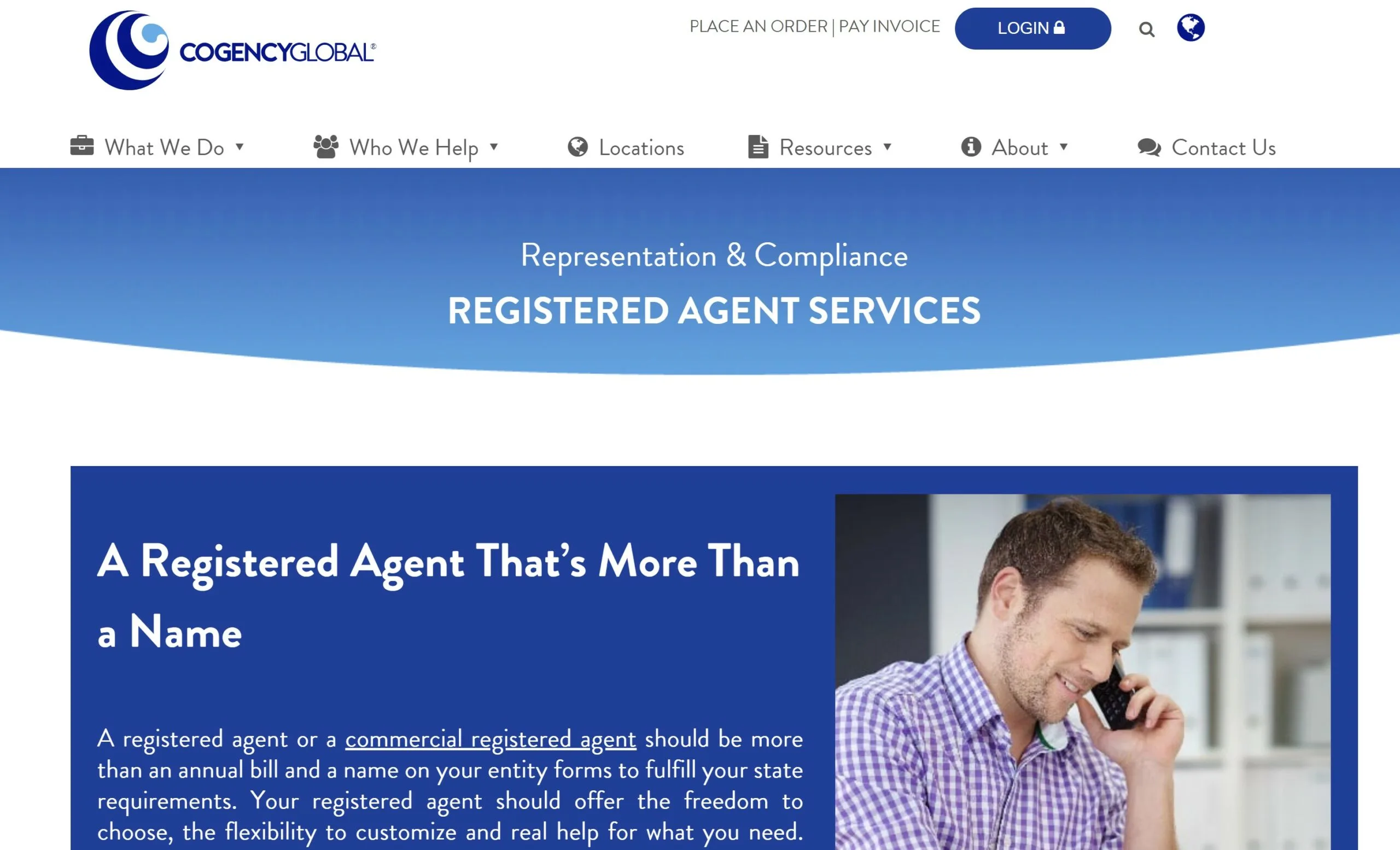 Cogency Global registered agent page Cogency Global registered agent page