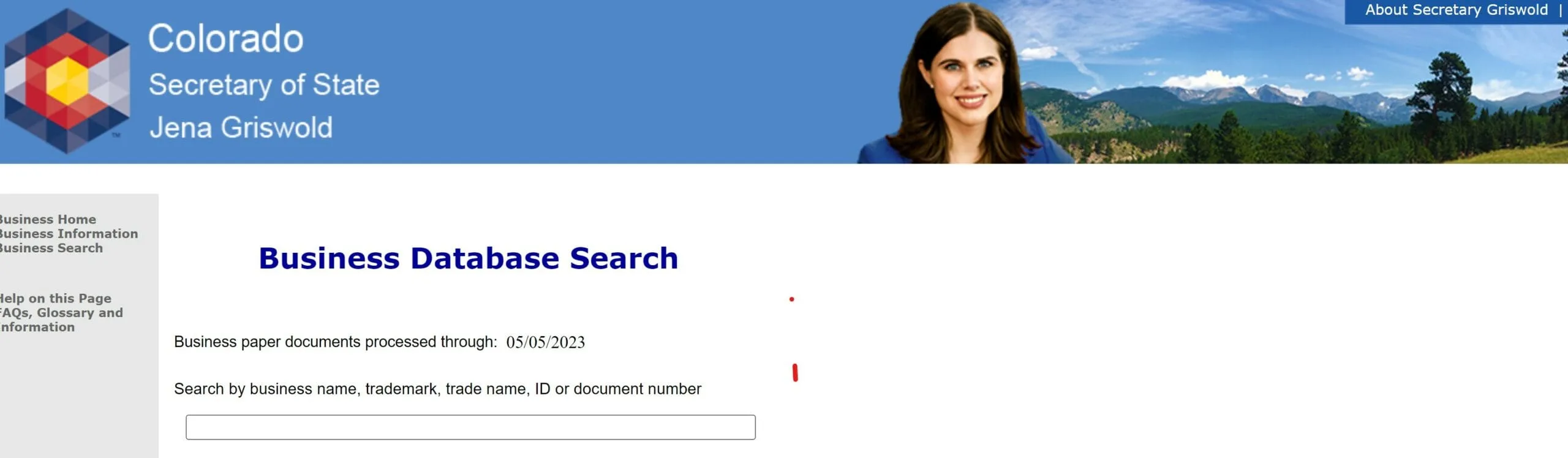 Colorado business name search page Colorado business name search page
