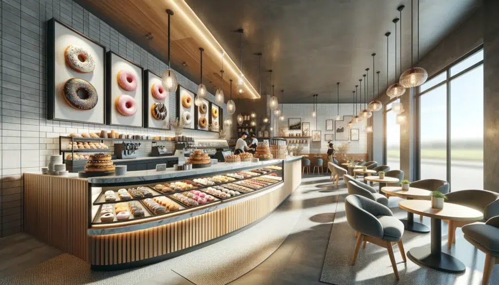 Donut Shop. The inside view of a very nice donut shop.
