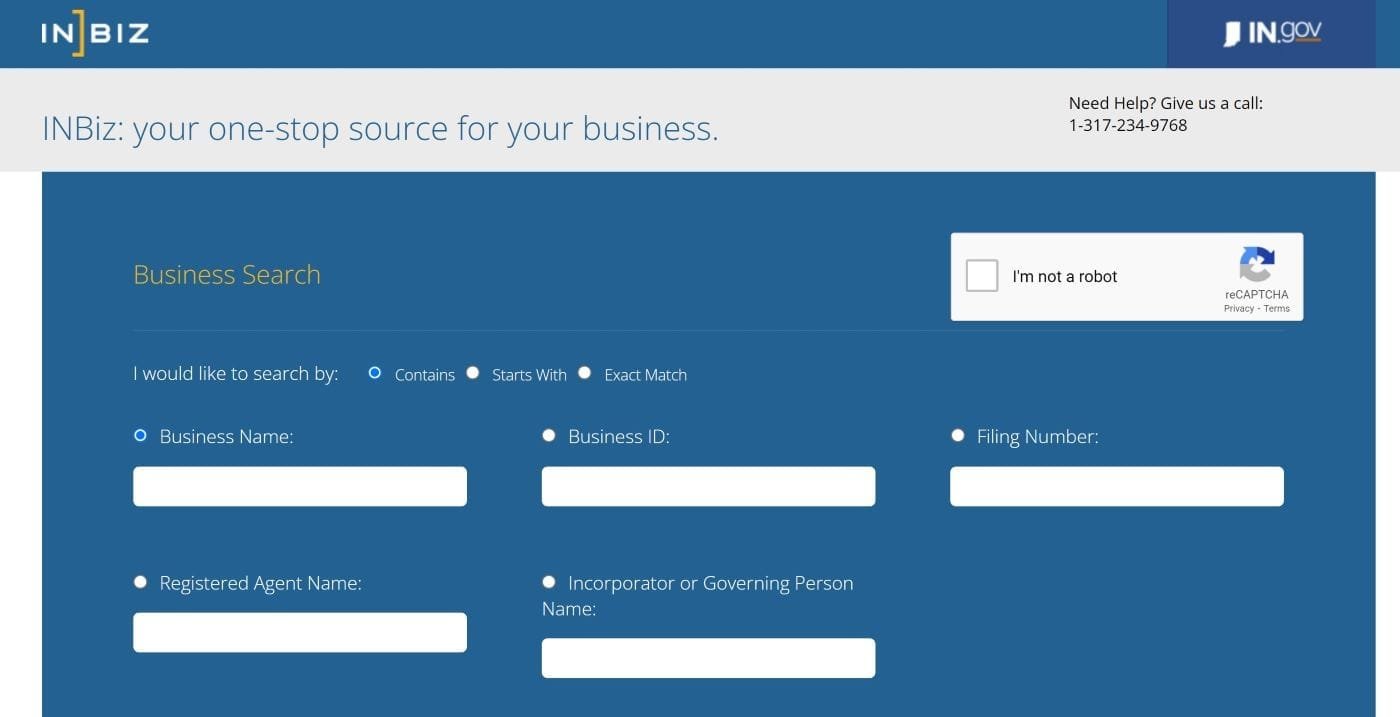 Indiana business name search