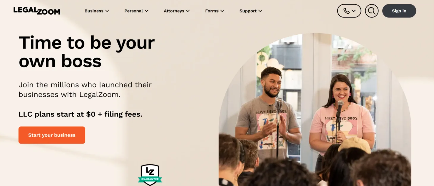 LegalZoom Landing Page LegalZoom Landing Page