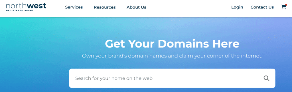 Northwest Registered Agent Domain Name Search Page