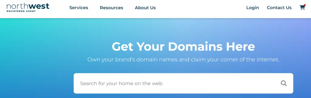 Northwest Registered Agent Domain Name Search Page