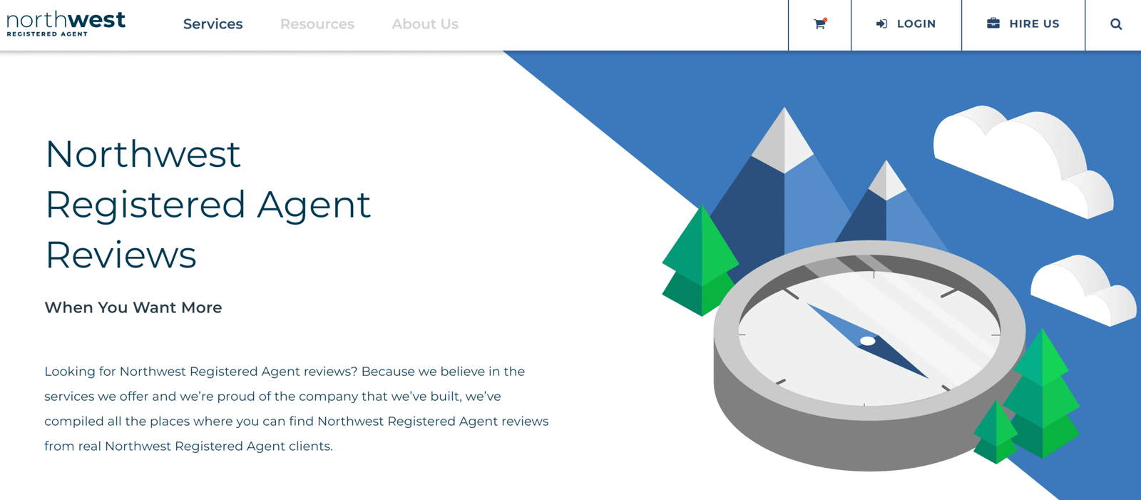 Northwest Registered Agent Landing Page