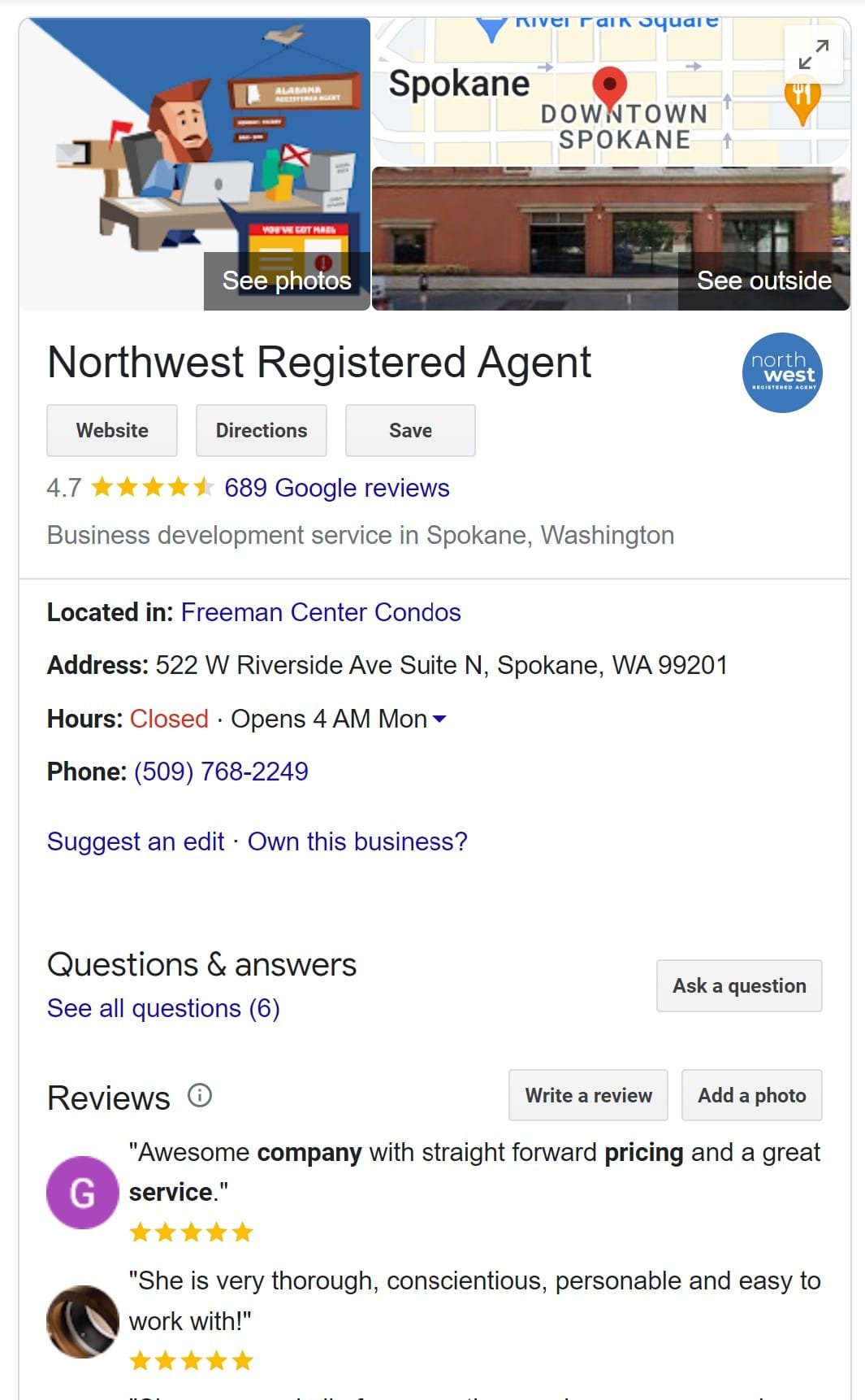 Northwest Registered Agent Profile 2023