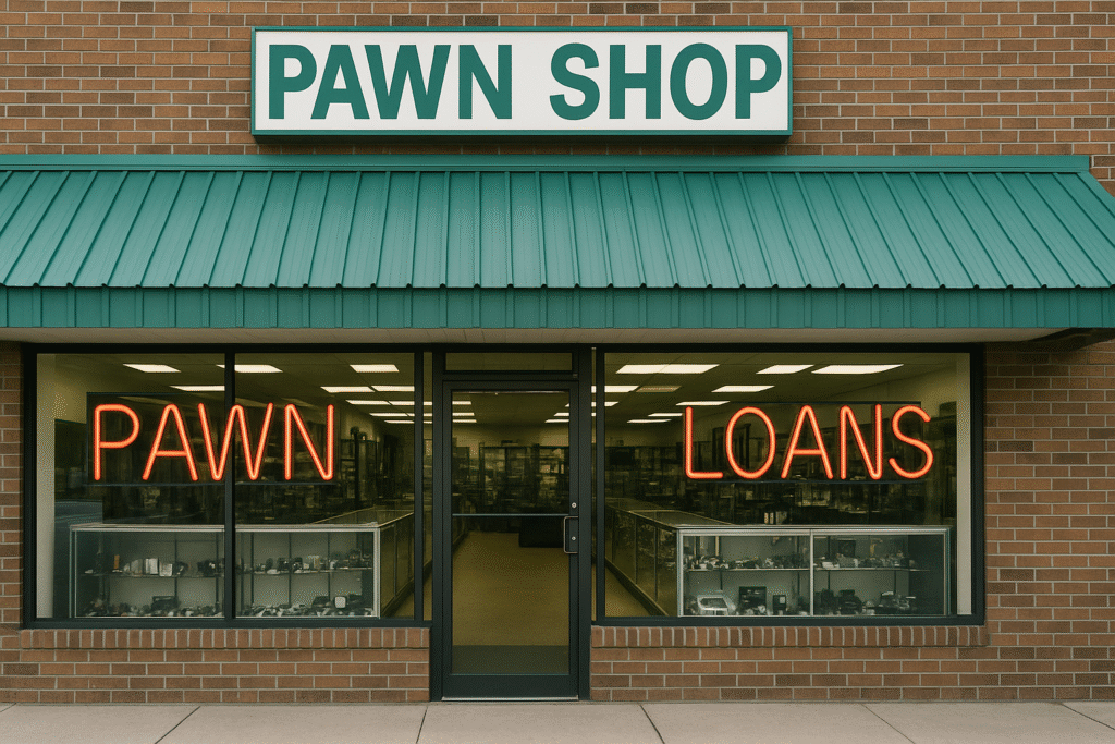 Typical retail pawn shop