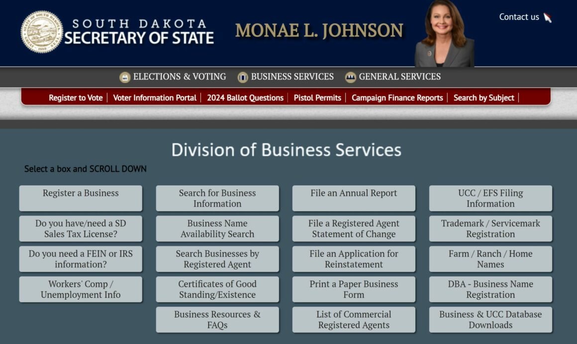 South Dakota Secretary of State Business Division