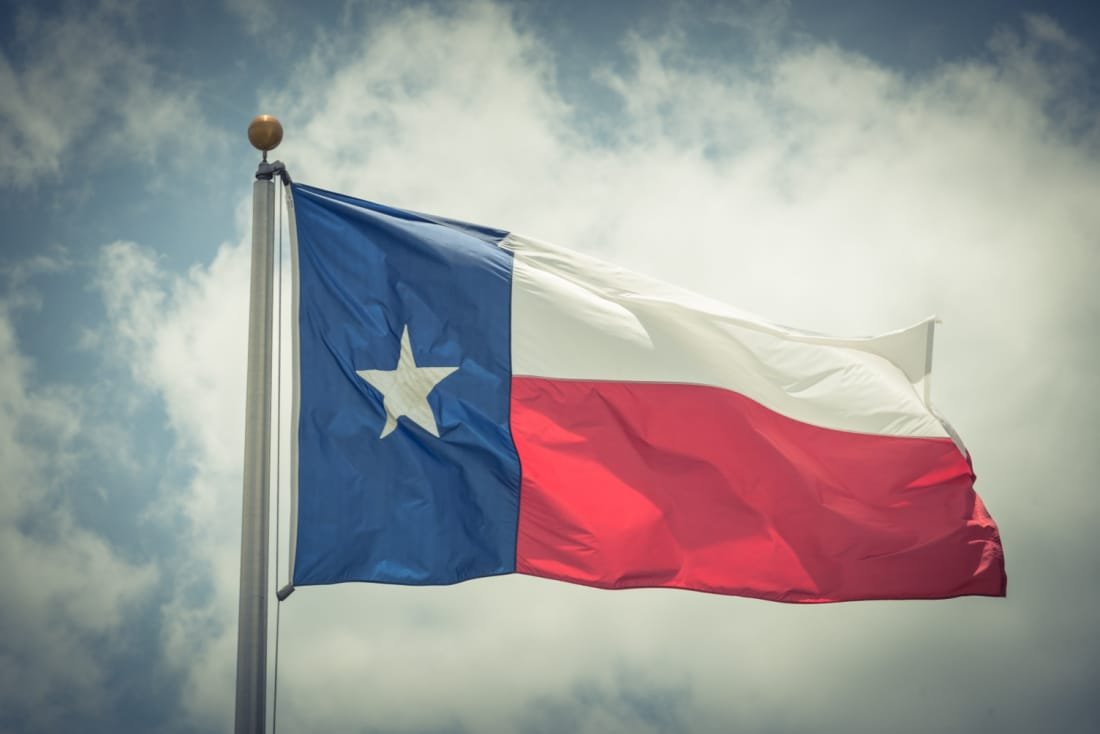 Bandera de Texas. Certificado de reventa de Texas