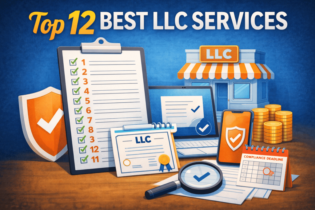Top 12 Best LLC Services infographic