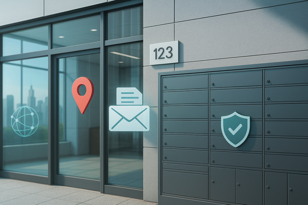 A Virtual Office with post boxes