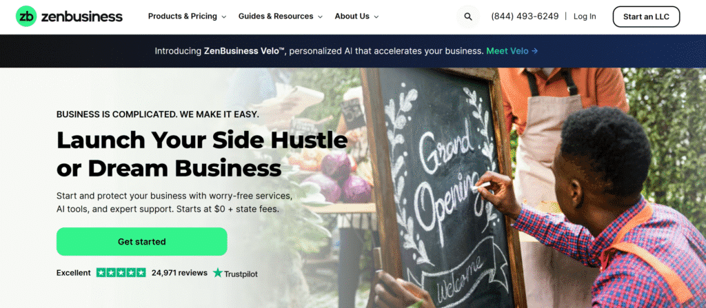ZenBusiness Landing Page